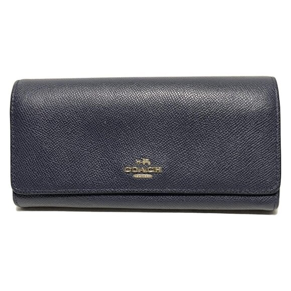 Auth COACH - 53906 Navy Leather Long Wallet - Picture 2 of 6